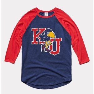 Charlie Hustle Kansas Jayhawks raglan tee: Large